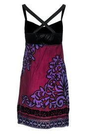 Current Boutique-Hale Bob - Plum & Black Beaded Dress w/ Crisscross Back Sz S