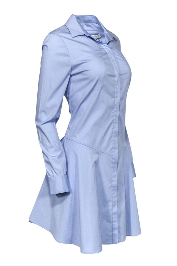 Current Boutique-Halston - Baby Blue Flared Hem Shirt Dress Sz 4