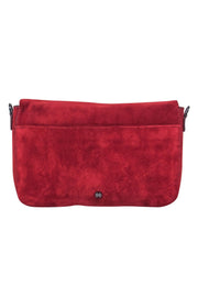 Current Boutique-Halston - Brick Red Suede Fold-Over Gunmetal Chain Crossbody