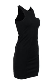 Current Boutique-Halston Heritage - Black Asymmetric Neckline Sheath Dress Sz S
