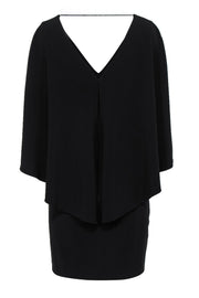Current Boutique-Halston Heritage - Black Caped Sheath Dress Sz 10