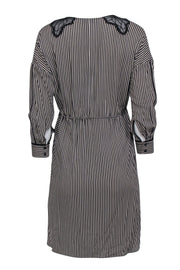 Current Boutique-Halston Heritage - Black & Cream Stripe Drawstring Dress Sz XS