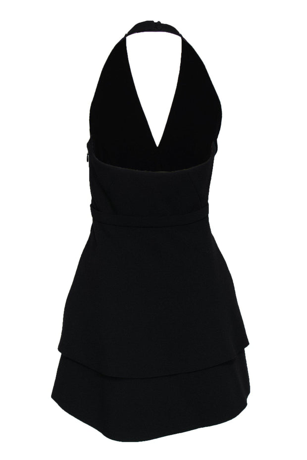 Current Boutique-Halston Heritage - Black Fit & Flare Tiered Dress Sz 6