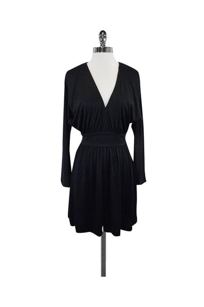 Current Boutique-Halston Heritage - Black Long Sleeve V-Neck Dress Sz XS