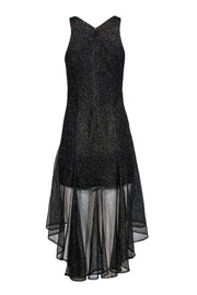 Current Boutique-Halston Heritage - Black Metallic Asymmetric Tulle Maxi Dress Sz 2