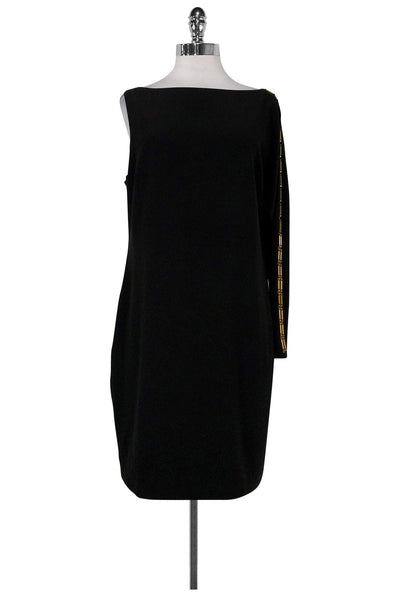 Current Boutique-Halston Heritage - Black One Shoulder Dress Sz 12