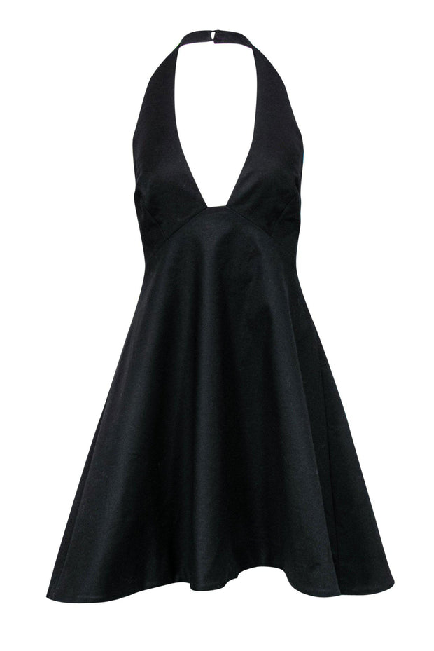 Current Boutique-Halston Heritage - Black Sleeveless Halter A-Line Dress Sz 8