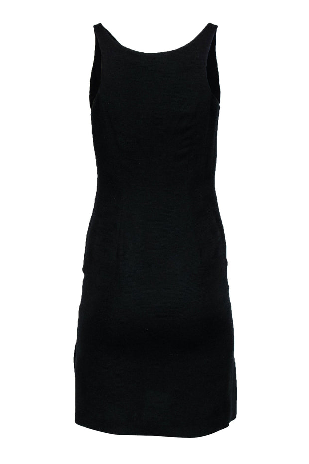 Current Boutique-Halston Heritage - Black Textured Silk Blend Tank Dress Sz 0