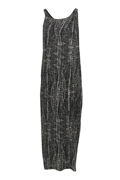 Current Boutique-Halston Heritage - Black & White Speckled Draped Maxi Dress Sz S