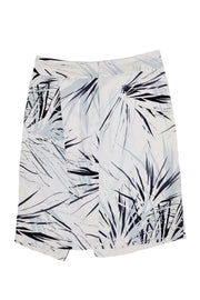 Current Boutique-Halston Heritage - Cream Foldover Skirt w/ Leaf Print Sz 12