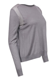 Current Boutique-Halston Heritage - Grey Sweater w/ Silk Back Detail Sz S