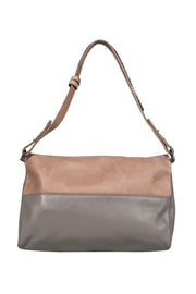 Current Boutique-Halston Heritage - Grey & Tan Leather Handbag