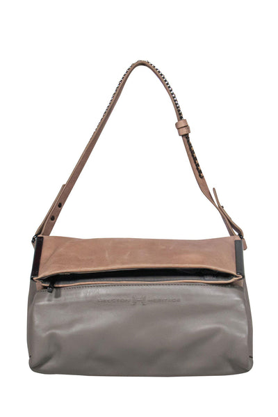 Current Boutique-Halston Heritage - Grey & Tan Leather Handbag