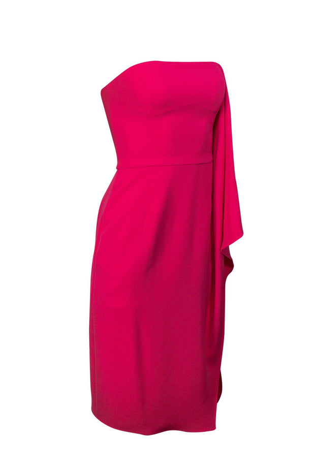 Current Boutique-Halston Heritage - Pink Ruffle Strapless Dress Sz 2