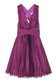 Current Boutique-Halston Heritage - Purple Cross Accordion Pleated Mini Dress Sz 0
