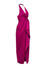 Current Boutique-Halston Heritage - Purple Halter Gown w/ Flounce Sz 2