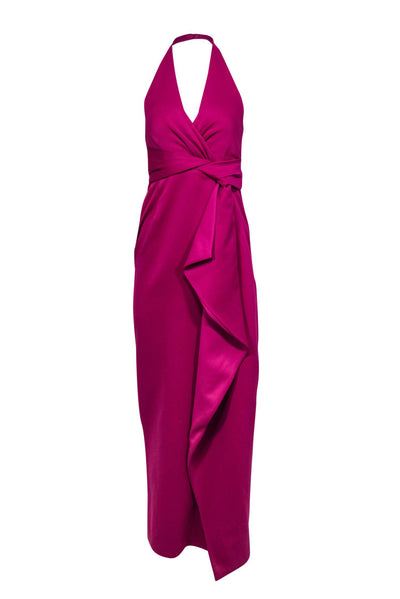 Current Boutique-Halston Heritage - Purple Halter Gown w/ Flounce Sz 2