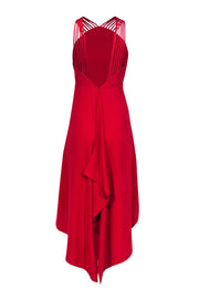 Current Boutique-Halston Heritage - Raspberry Red High-Low Maxi Dress w/ Plunge Back Sz 4