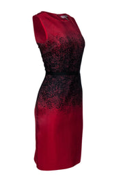 Current Boutique-Halston Heritage - Red & Black Ombre Pattern Sheath Dress Sz 8