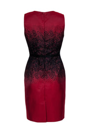 Current Boutique-Halston Heritage - Red & Black Ombre Pattern Sheath Dress Sz 8