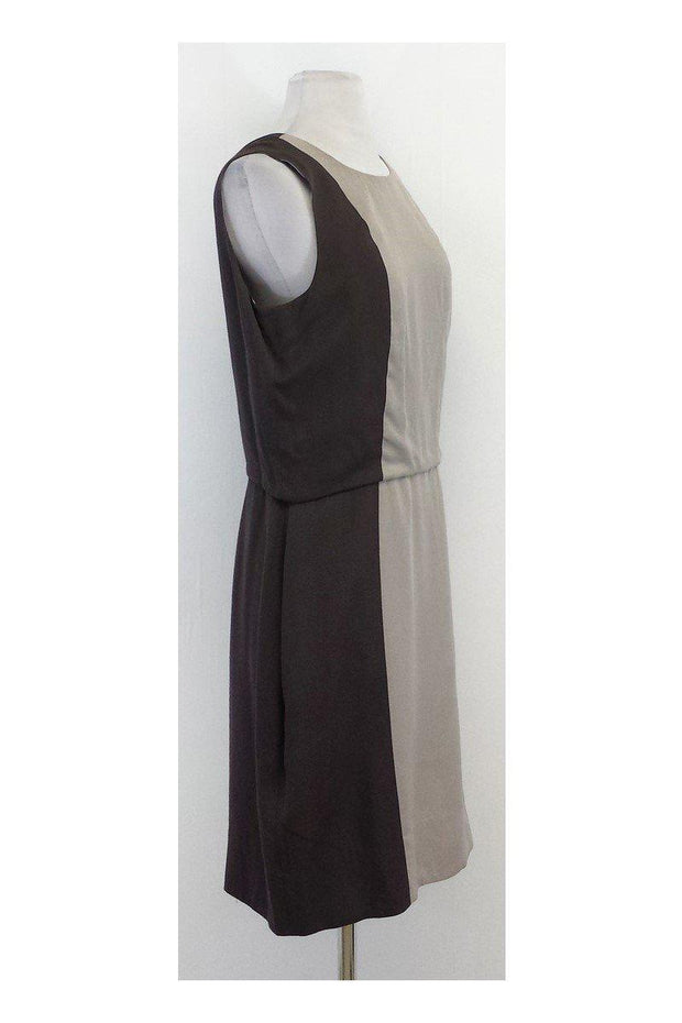 Current Boutique-Halston Heritage - Two Tone Grey Silk Dress Sz 6