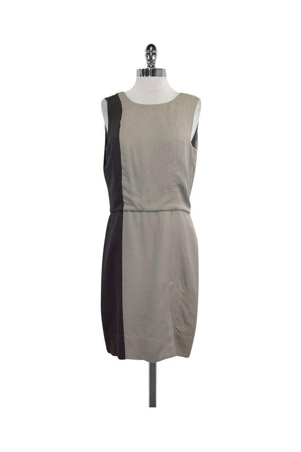 Current Boutique-Halston Heritage - Two Tone Grey Silk Dress Sz 6