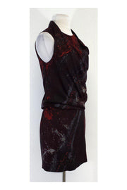 Current Boutique-Halston - Multicolor Abstract Print Silk Sleeveless Dress Sz 2
