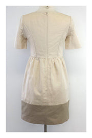 Current Boutique-Hanii Y - Tan & Taupe Cotton Short Sleeve Dress Sz 4