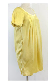 Current Boutique-Hanii Y - Yellow Silk Short Sleeve Dress Sz 2