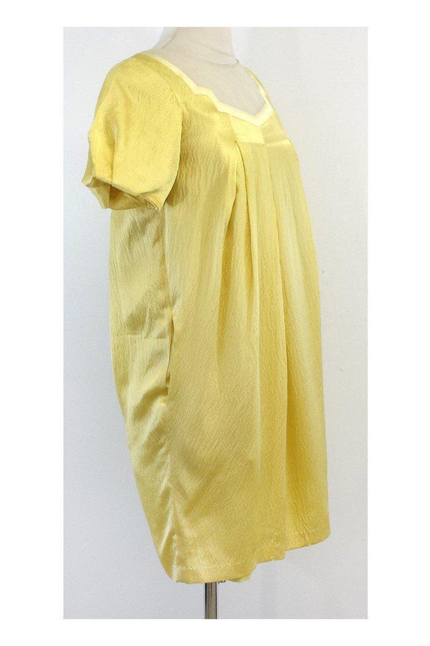 Current Boutique-Hanii Y - Yellow Silk Short Sleeve Dress Sz 2