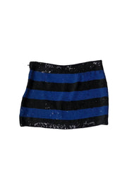 Current Boutique-Haute Hippie - Black & Blue Sequin Miniskirt Sz S