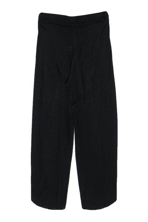 Current Boutique-Haute Hippie - Black Drawstring Wide-Leg Pants w/ Slit Design Sz S