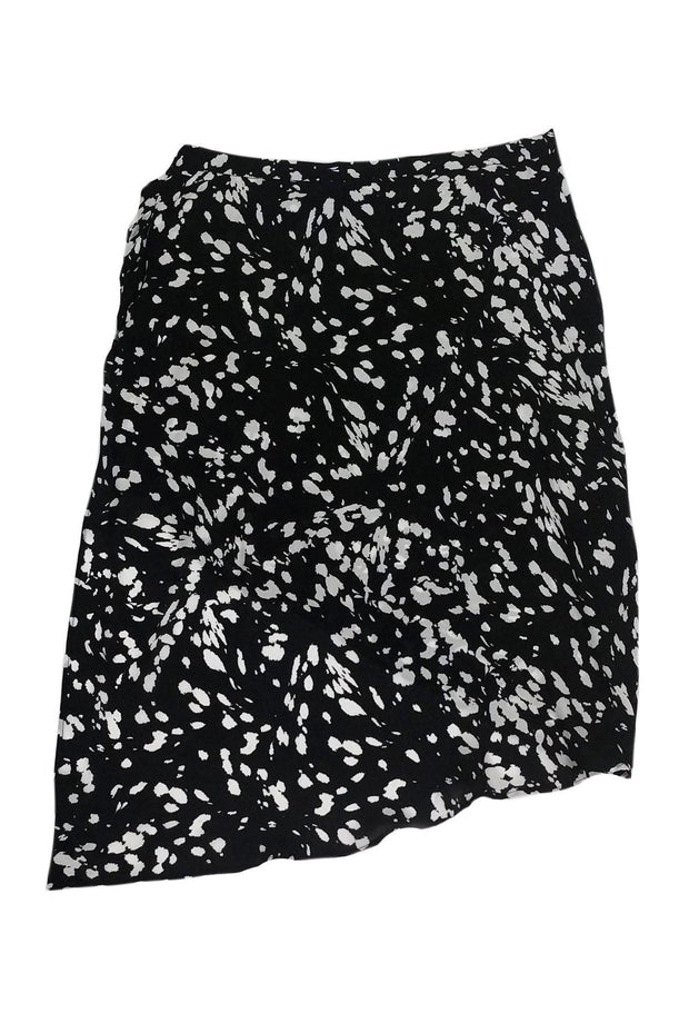 Current Boutique-Haute Hippie - Black & White Silk Asymmetrical Skirt Sz 4