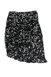 Current Boutique-Haute Hippie - Black & White Silk Asymmetrical Skirt Sz 4