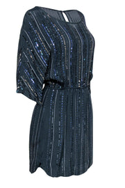 Current Boutique-Heartloom - Navy Shift Dress w/ Sequin Stripes Sz S