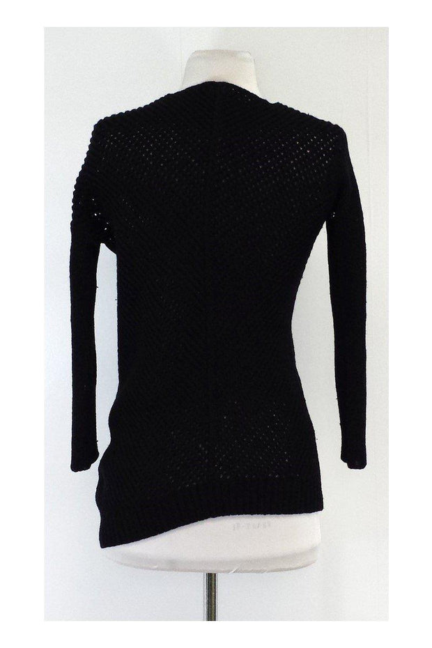 Current Boutique-Helmut Lang - Black Alpaca Blend Asymmetrical Sweater Sz P