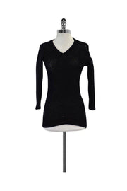 Current Boutique-Helmut Lang - Black Alpaca Blend Asymmetrical Sweater Sz P