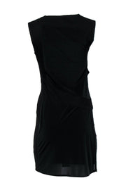Current Boutique-Helmut Lang - Black Asymmetrical Midi Dress w/ Draping Sz S