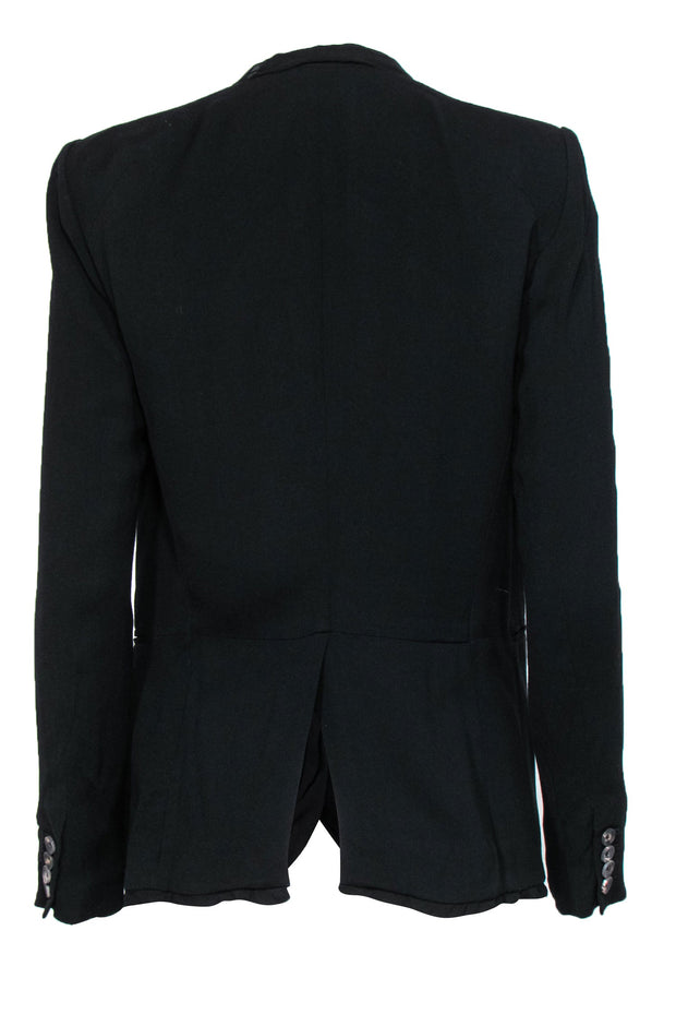 Current Boutique-Helmut Lang - Black Buttoned Blazer w/ Silk Trim Sz 2