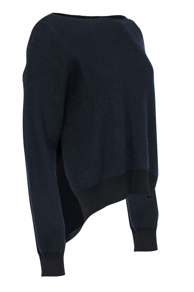 Current Boutique-Helmut Lang - Black Knit Pullover Sweater w/ Side Slit Sz S
