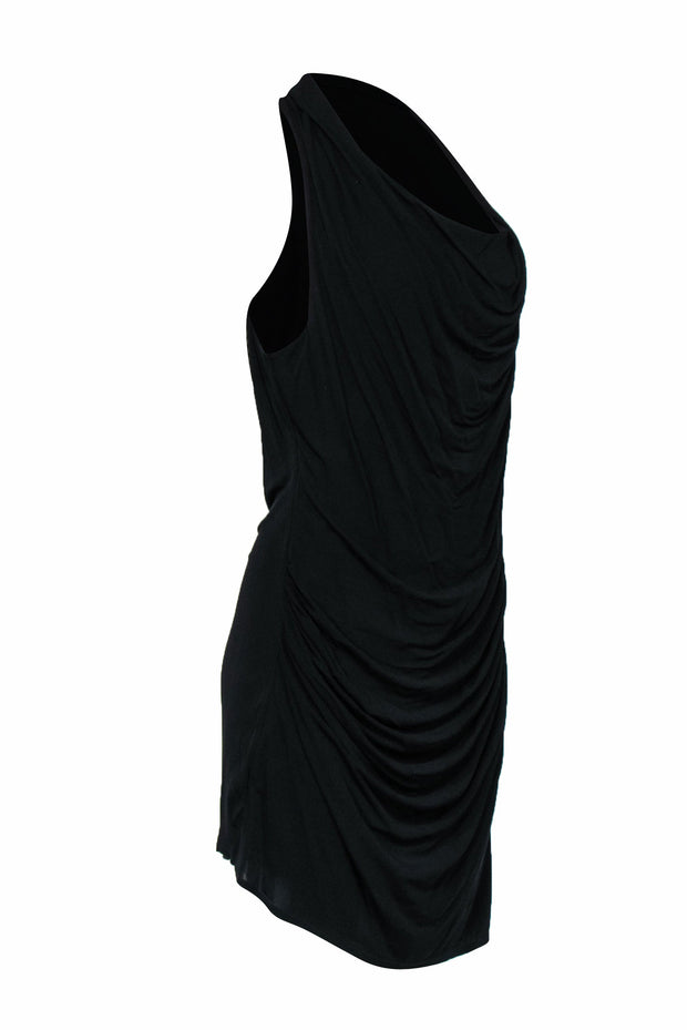 Current Boutique-Helmut Lang - Black Racerback Dress w/ Draped Detail Sz L