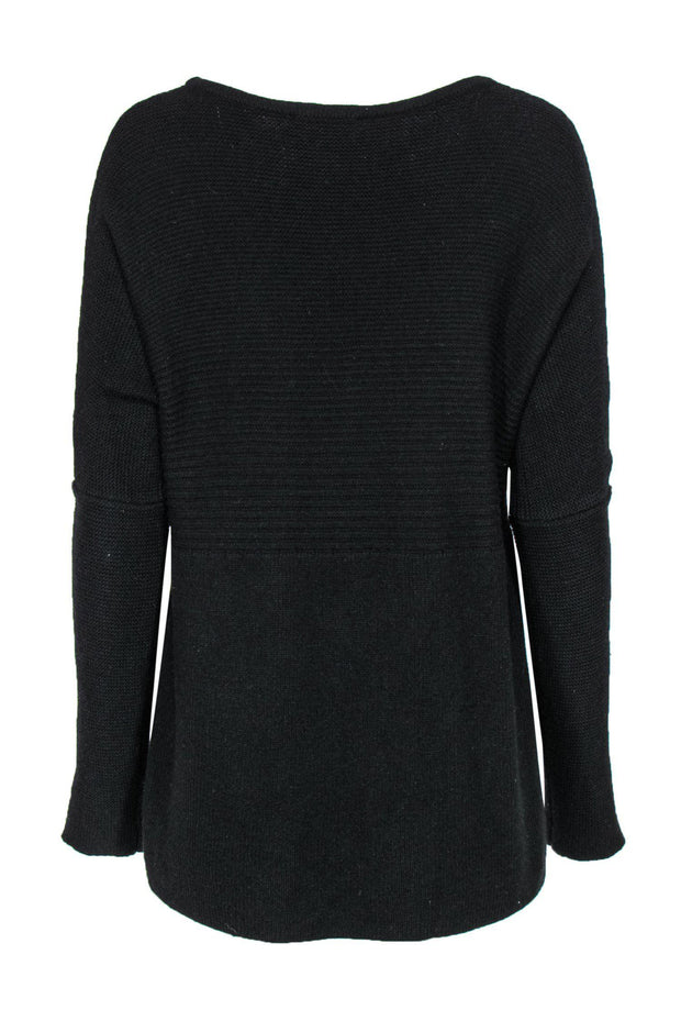 Current Boutique-Helmut Lang - Black Ribbed High-Low Sweater Sz P