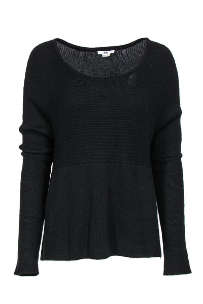 Current Boutique-Helmut Lang - Black Ribbed High-Low Sweater Sz P