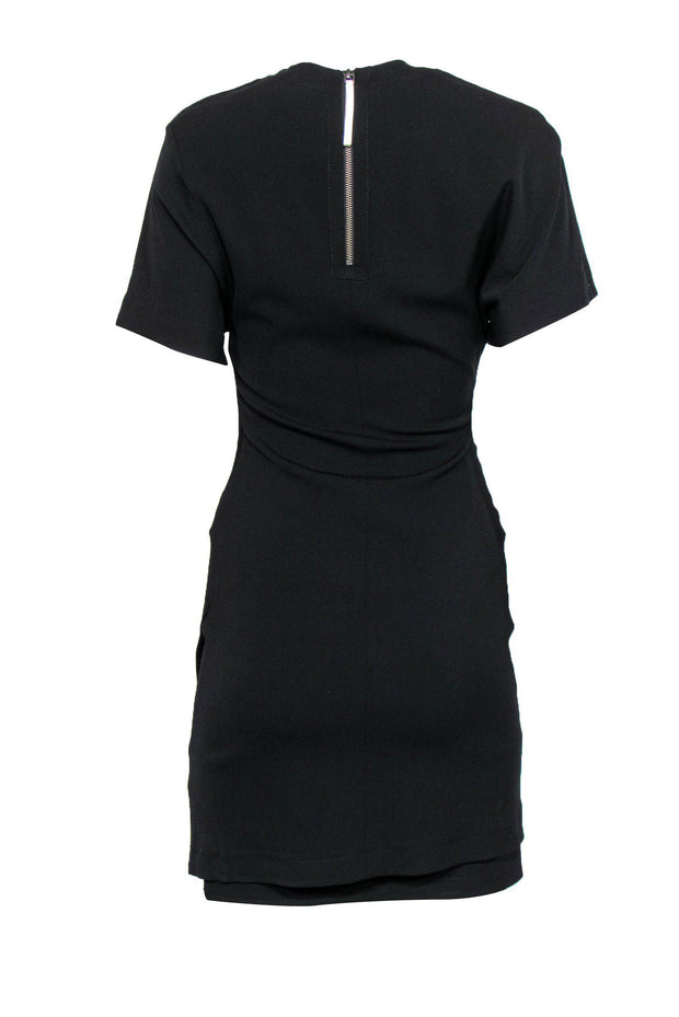 Current Boutique-Helmut Lang - Black Ruched Side Fitted T-Shirt Dress Sz 0