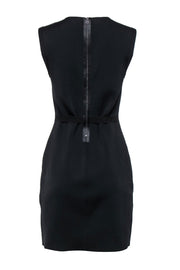 Current Boutique-Helmut Lang - Black Sleeveless Belted Neoprene Sheath Dress Sz M