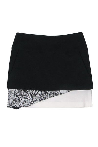 Current Boutique-Helmut Lang - Black & White Layered Miniskirt Sz 2