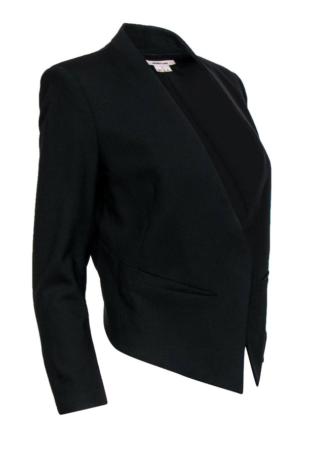 Current Boutique-Helmut Lang - Black Wool Collarless Blazer Sz 0