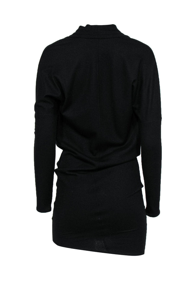 Current Boutique-Helmut Lang - Black Wool Cowl Neck Dress Sz P