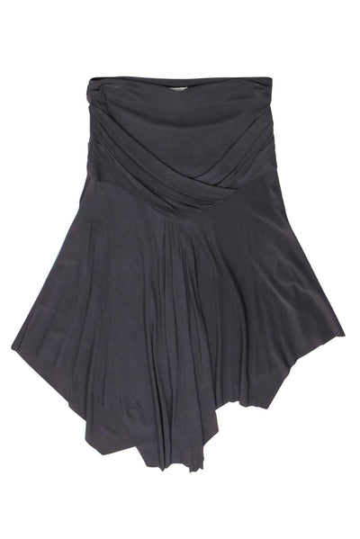 Current Boutique-Helmut Lang - Gray Draped Asymmetric Skirt Sz S