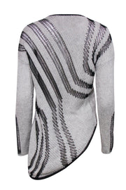 Current Boutique-Helmut Lang - Grey & Black Knit Sweater w/ Asymmetrical Hem Sz P